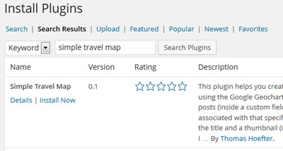 Installing the simple travel map plugin on your WordPress blog