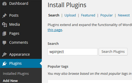 WordPress "Add New" plugins page