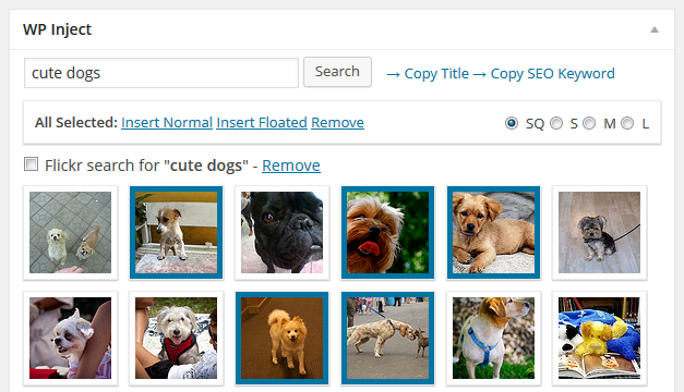 WordPress image insertion plugin - add multiple photos